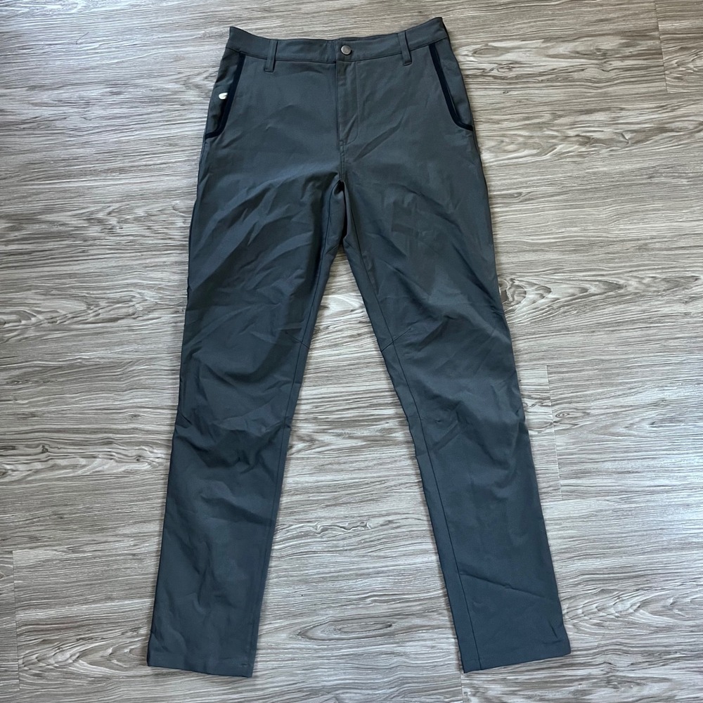 Rhone Commuter Pants Mens 32 Gray Technical Stretch Tapered Trousers RN141364